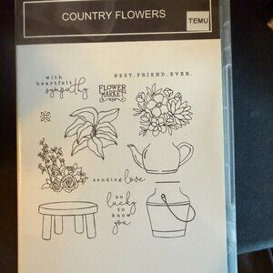 Temu Stamps and Dies Country Flowers